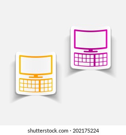 realistic design element: monitor, keyboard