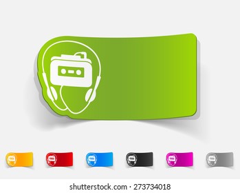 realistic design element. music player