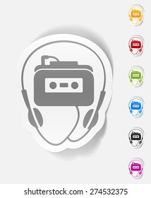realistic design element. music player