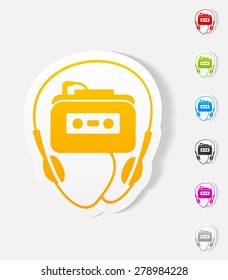 realistic design element. music player