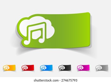 realistic design element. musical note
