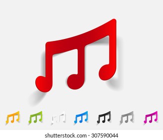 realistic design element. musical note