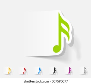 realistic design element. musical note
