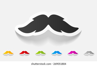 Elemento de diseño realista. Bigote