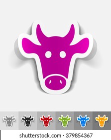 realistic design element. muzzle cow