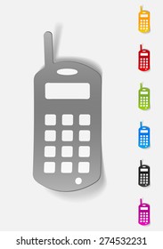 realistic design element. old mobile phone