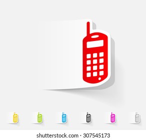 realistic design element. old mobile phone