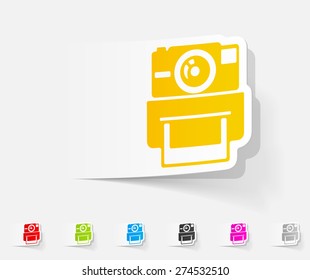 realistic design element. old photocamera