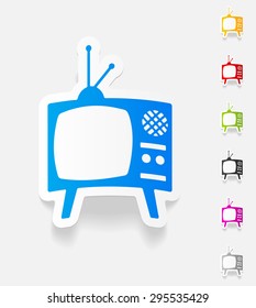 realistic design element. old tv