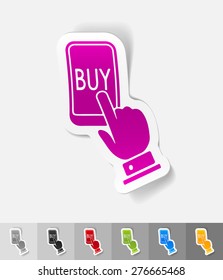 realistic design element. online buying