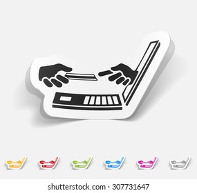 realistic design element. online payment