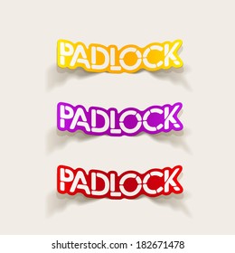 realistic design element: padlock