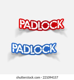 realistic design element: padlock