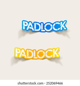 realistic design element: padlock