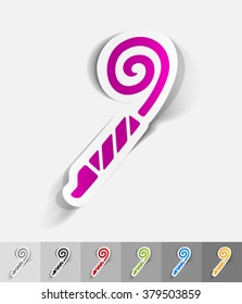 realistic design element. party horn