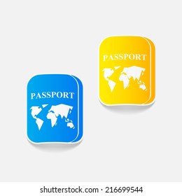 realistic design element: passport