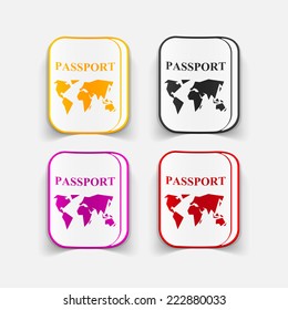 realistic design element: passport