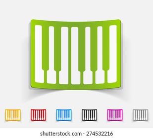 realistic design element. piano keys