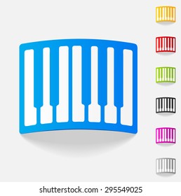 realistic design element. piano keys