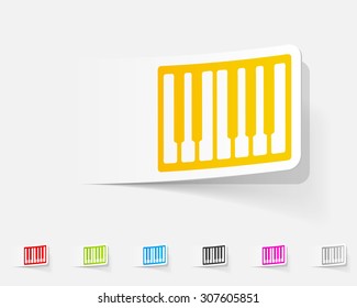 realistic design element. piano keys