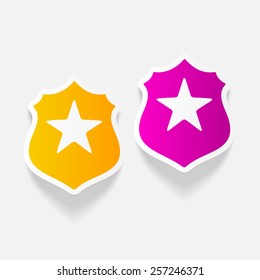 realistic design element. police badge