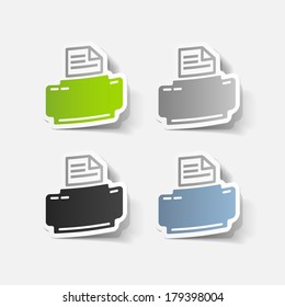 realistic design element: printer, office