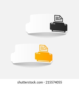 realistic design element: printer, office