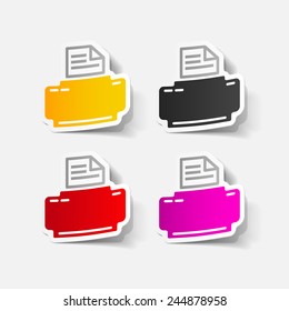 realistic design element: printer, office