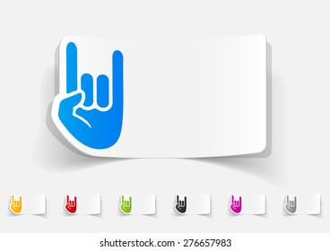 realistic design element. rock hand gesture