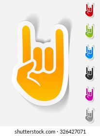 realistic design element. rock hand gesture