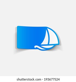 realistic design element: sailboat