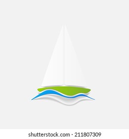 realistic design element: sailboat