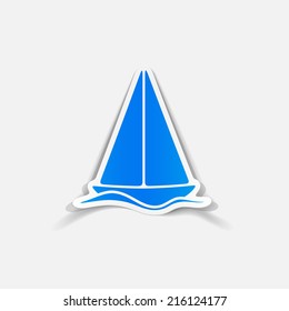 realistic design element: sailboat