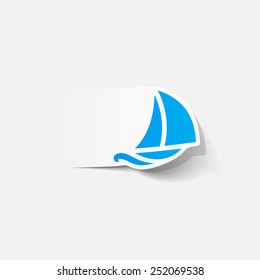 realistic design element: sailboat