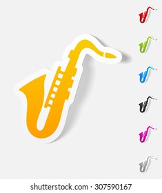 realistic design element. saxophone