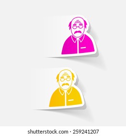 realistic design element. senior citizens