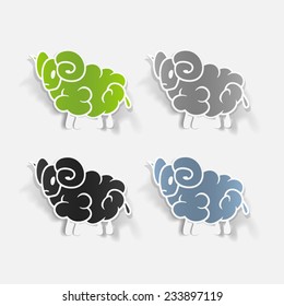 realistic design element: sheep