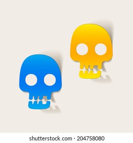 realistic design element: skull