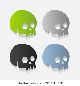 realistic design element: skull