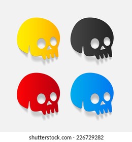 realistic design element: skull