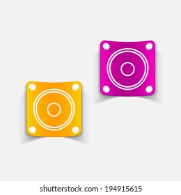 realistic design element: small music speaker