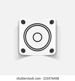 realistic design element: small music speaker