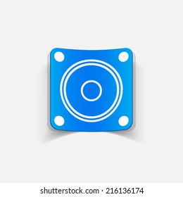realistic design element: small music speaker