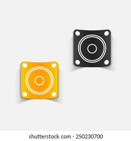 realistic design element: small music speaker