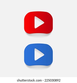 realistic design element: start, icon