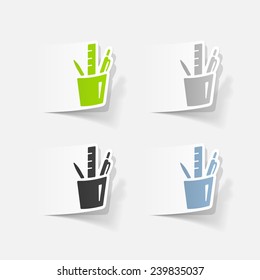 realistic design element: stationery tools