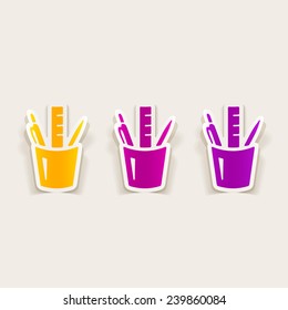 realistic design element: stationery tools