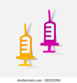 realistic design element: syringe, medical
