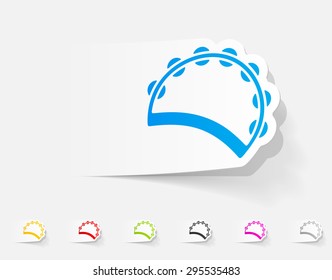 realistic design element. tambourine