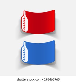 realistic design element: thermometer, medical